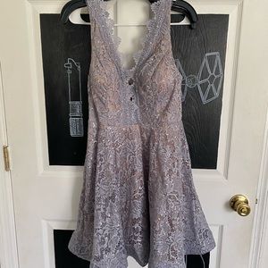 Ash-Purple, Lace, Sparkly Homecoming/Prom Dress Size 11